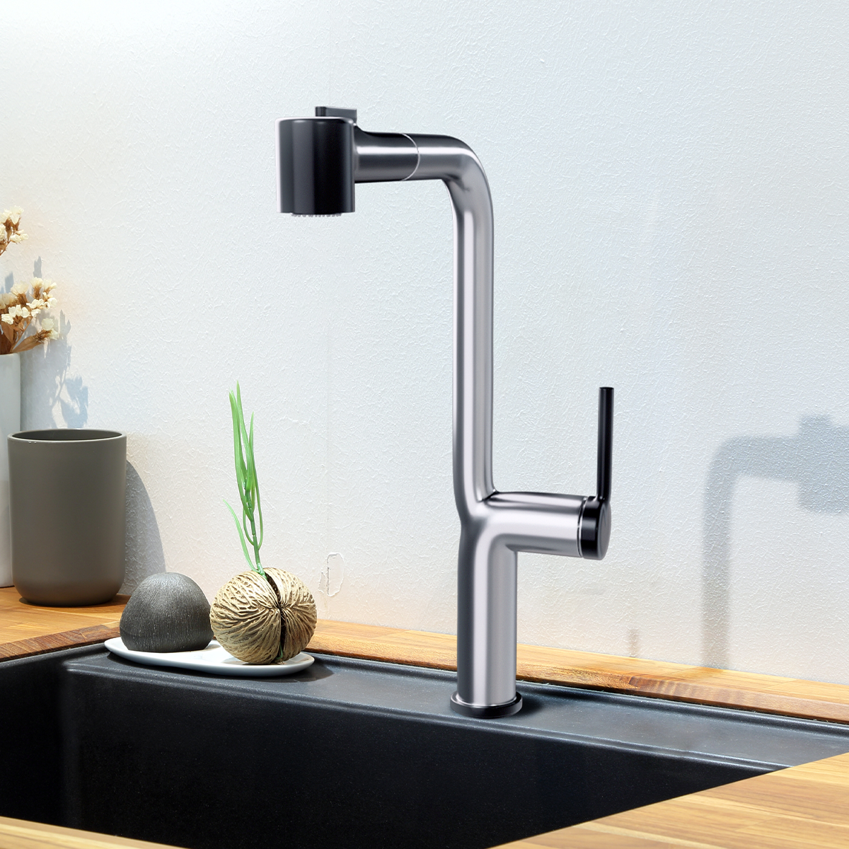 KSS1236-SS/BK Llave Monomando de Acero Inox304 Acabado Acero Inoxidable/ Negro - Image 3