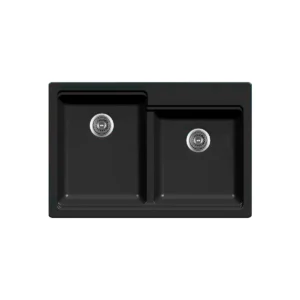 Tarja KQDA3322A-BL Cuarzo equipada doble tina color negro