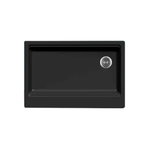 Tarja KQSF3322A-BL Cuarzo equipada con faldón una tina color negro