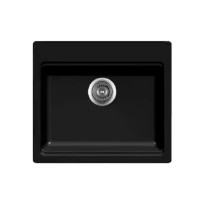 Tarja KQSS2522A-BL Cuarzo equipada una tina color negro