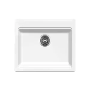 Tarja de Cuarzo KQSS2522A-WH equipada una tina color blanco