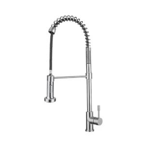 Monomando para Cocina con Cuello Alto de Resorte de Acero Inox 304 KSS1637