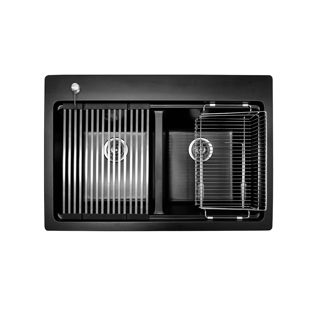 Tarja KQDB3322A-BL Cuarzo equipada doble tina color negro - Image 3