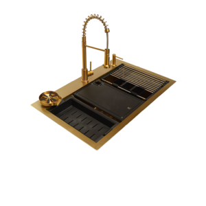 Workstation KWS0111-GD Tarja cuadra equipada color Dorado una tina
