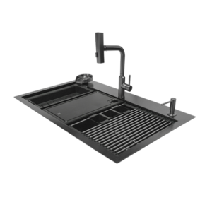Workstation KWS0211-BG Tarja cuadra equipada color Black Gun doble tina