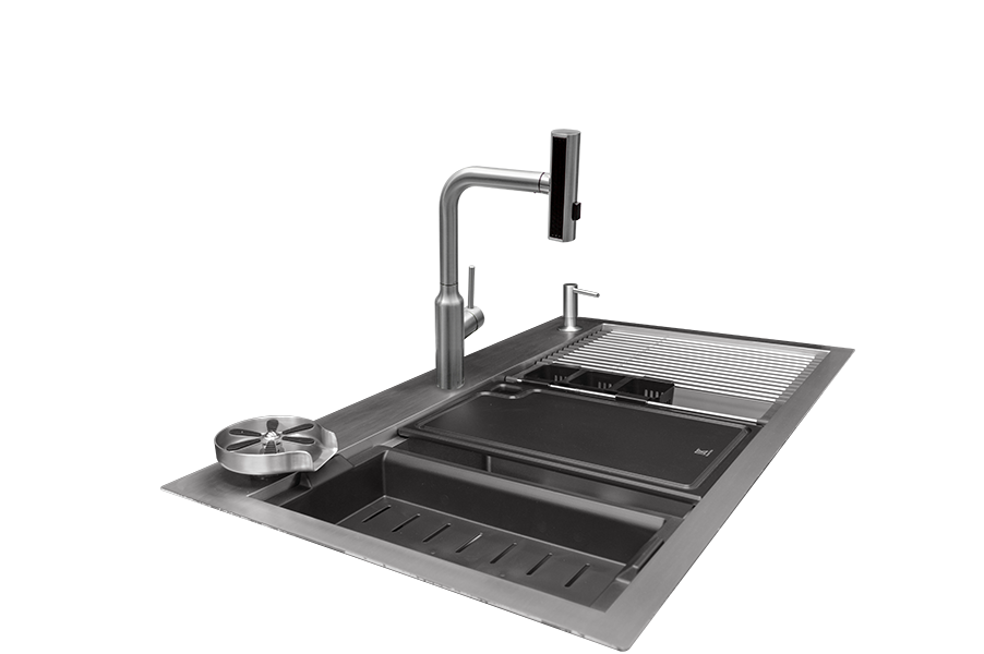 Workstation KWS0211AS Tarja cuadra equipada Antisarro doble tina